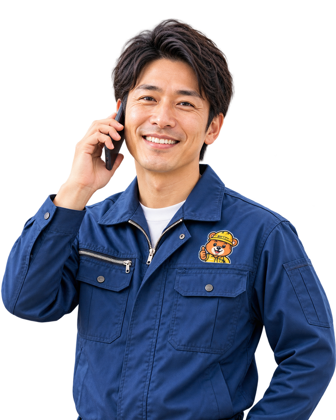 電話で相談を受ける作業員